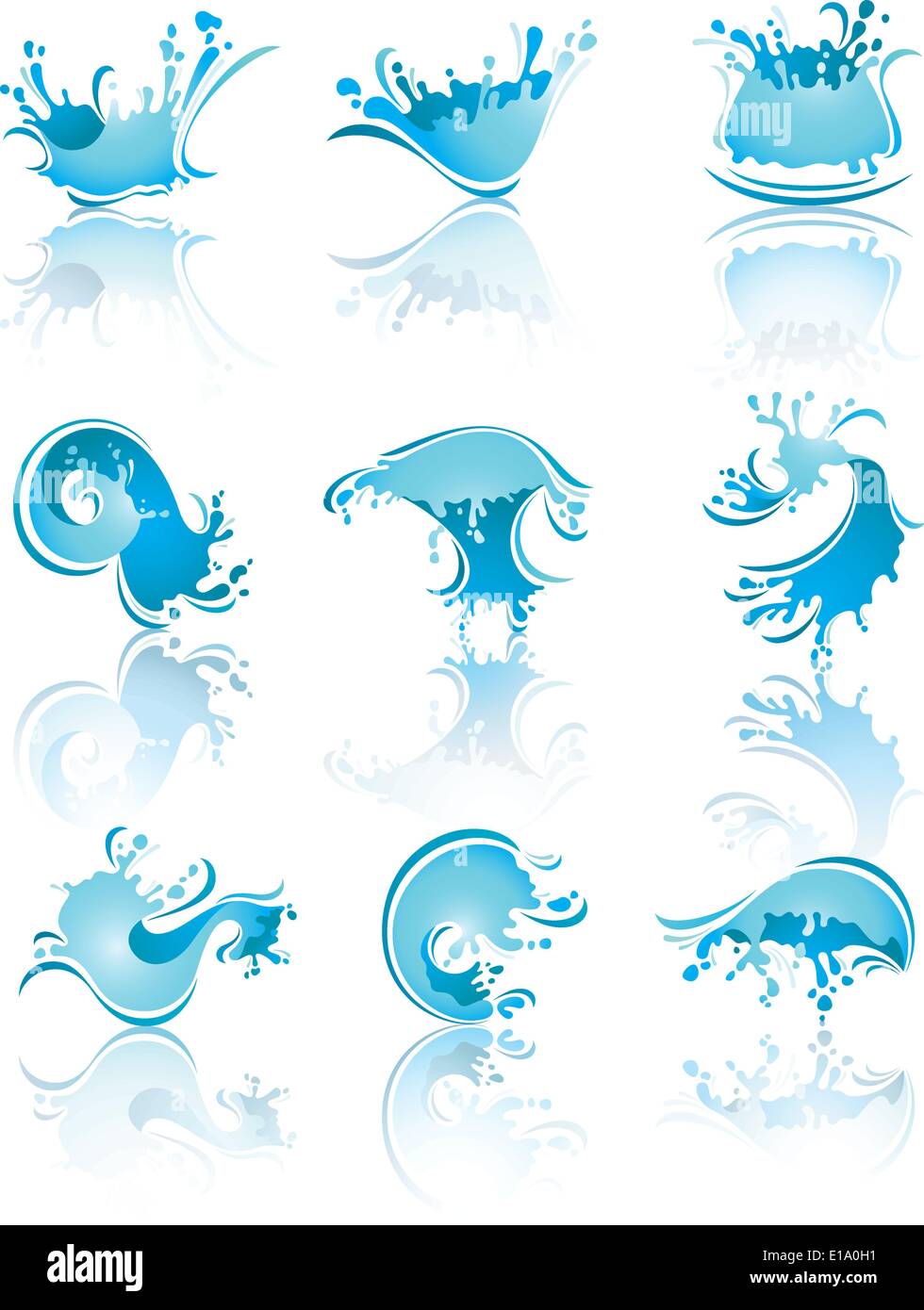 Splashing Waves and Water, vector sign Stock Vector