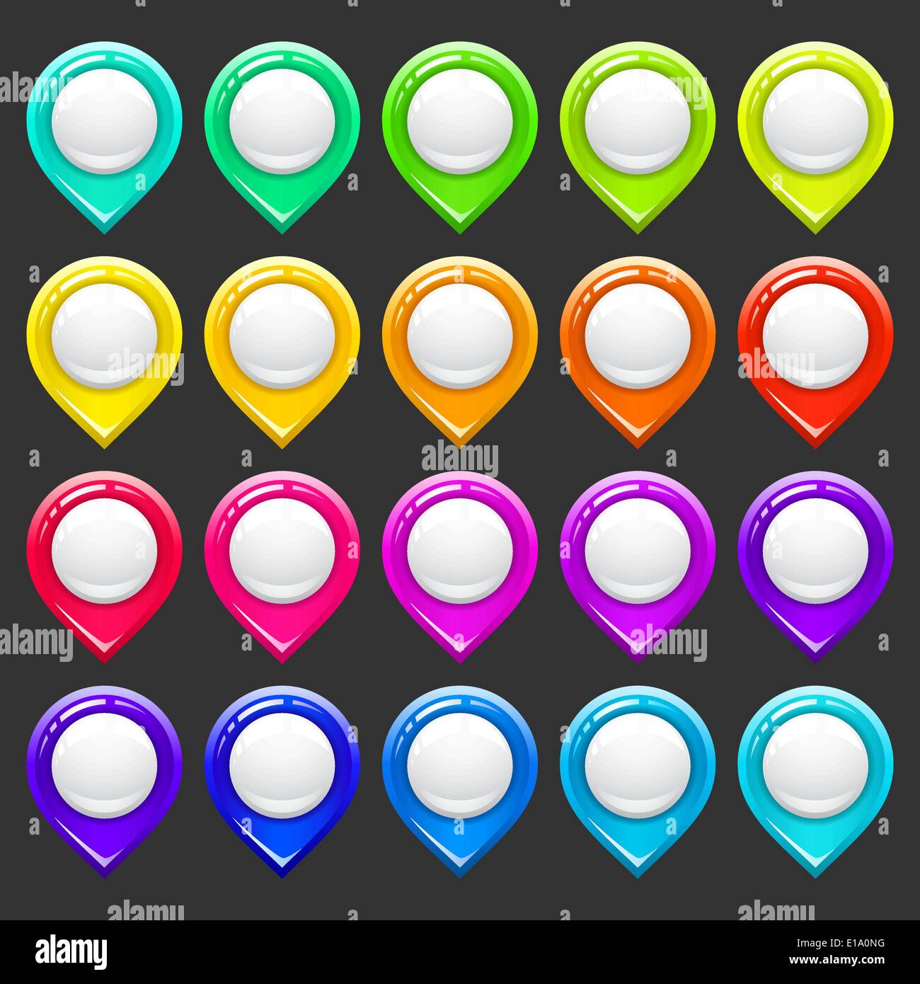Mapping markers on a dark background, vector illustration Stock Vector