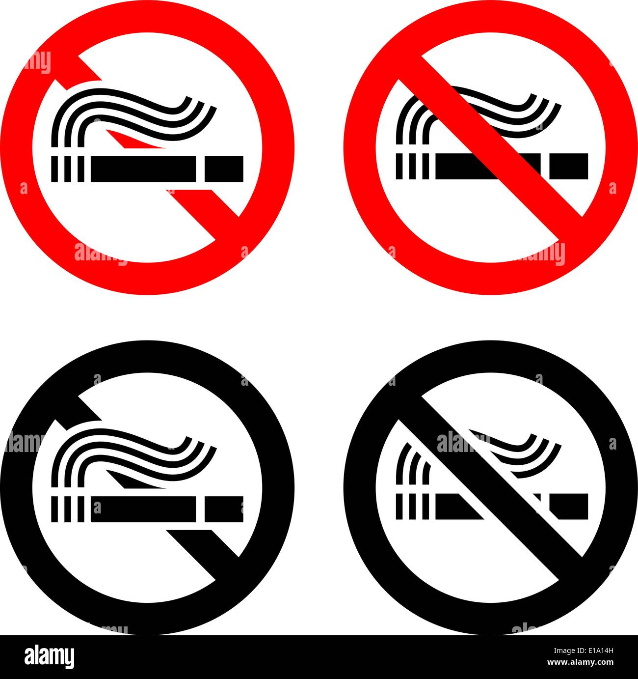Smoking Area Set Symbols Not Allowed Sign Stock Vector Image Art Alamy