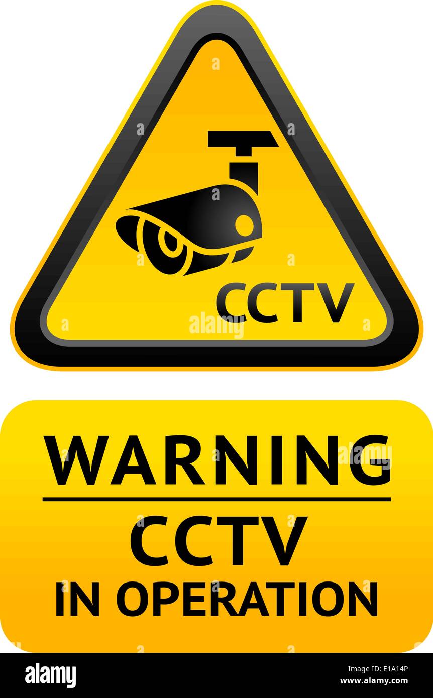 Warning Sticker for Security Alarm CCTV Camera Surveillance Stock Vector  Image & Art - Alamy