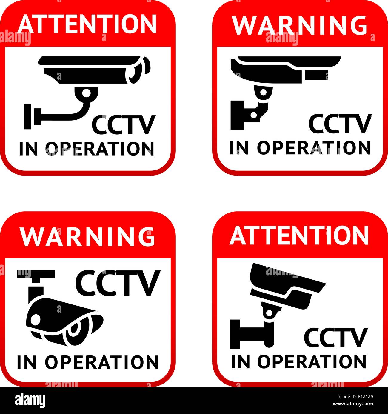 Autocollant Fenêtre CCTV - sécurité caméra, A7 75mm x 100 mm signe misc36