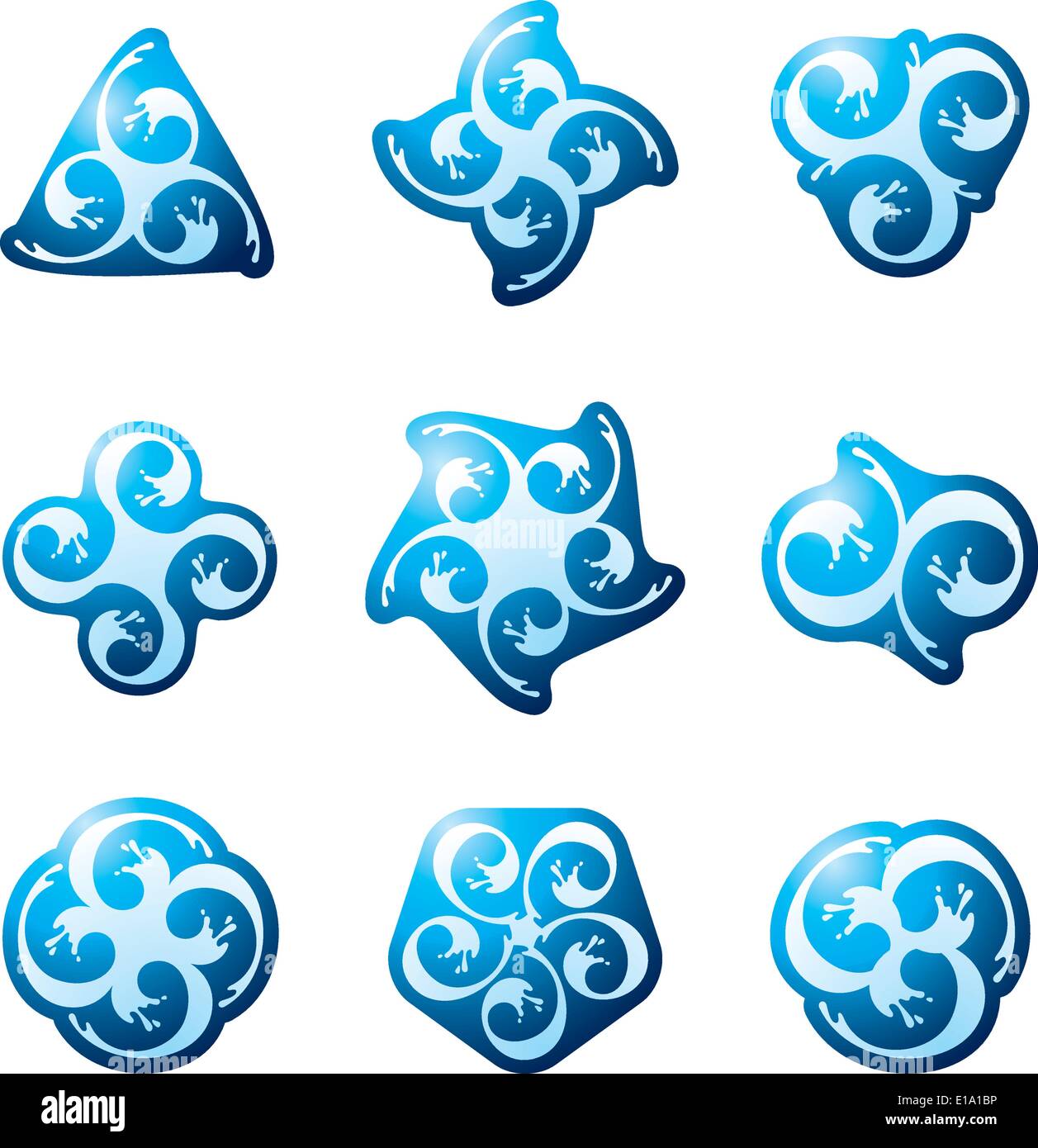 Water Symbols on a white background Stock Vector