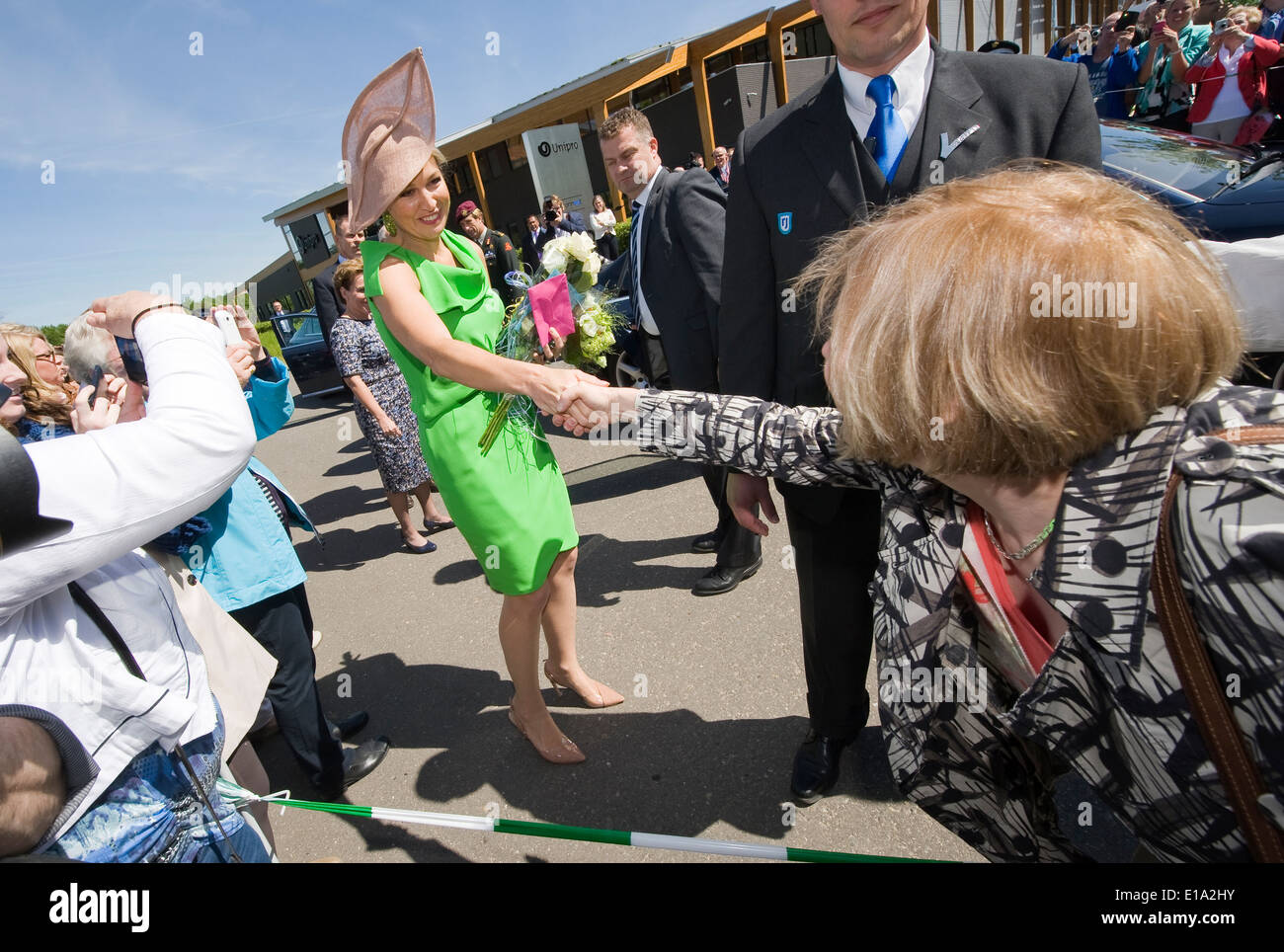 Queen Maxima of the Netherlands is shaking hands after she opened the new building of factory UNIPRO which is making glu Stock Photo