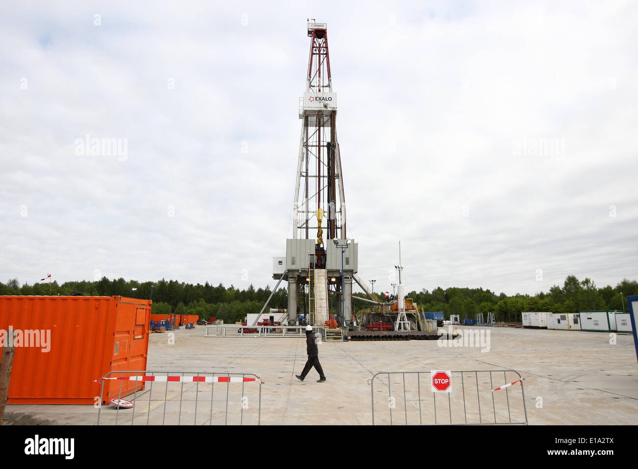 May 17, 2014 - Milowo, POLAND - Milowo, Poland 17th, May 2014 The PGNiG SA Company started new shale gas research in Milowo in northern Poland  (the Kartuzy concession). The drilling process will take 2 months and is planned to 3800-meters depth. (Credit Image: © Michal Fludra/NurPhoto/ZUMAPRESS.com) Stock Photo