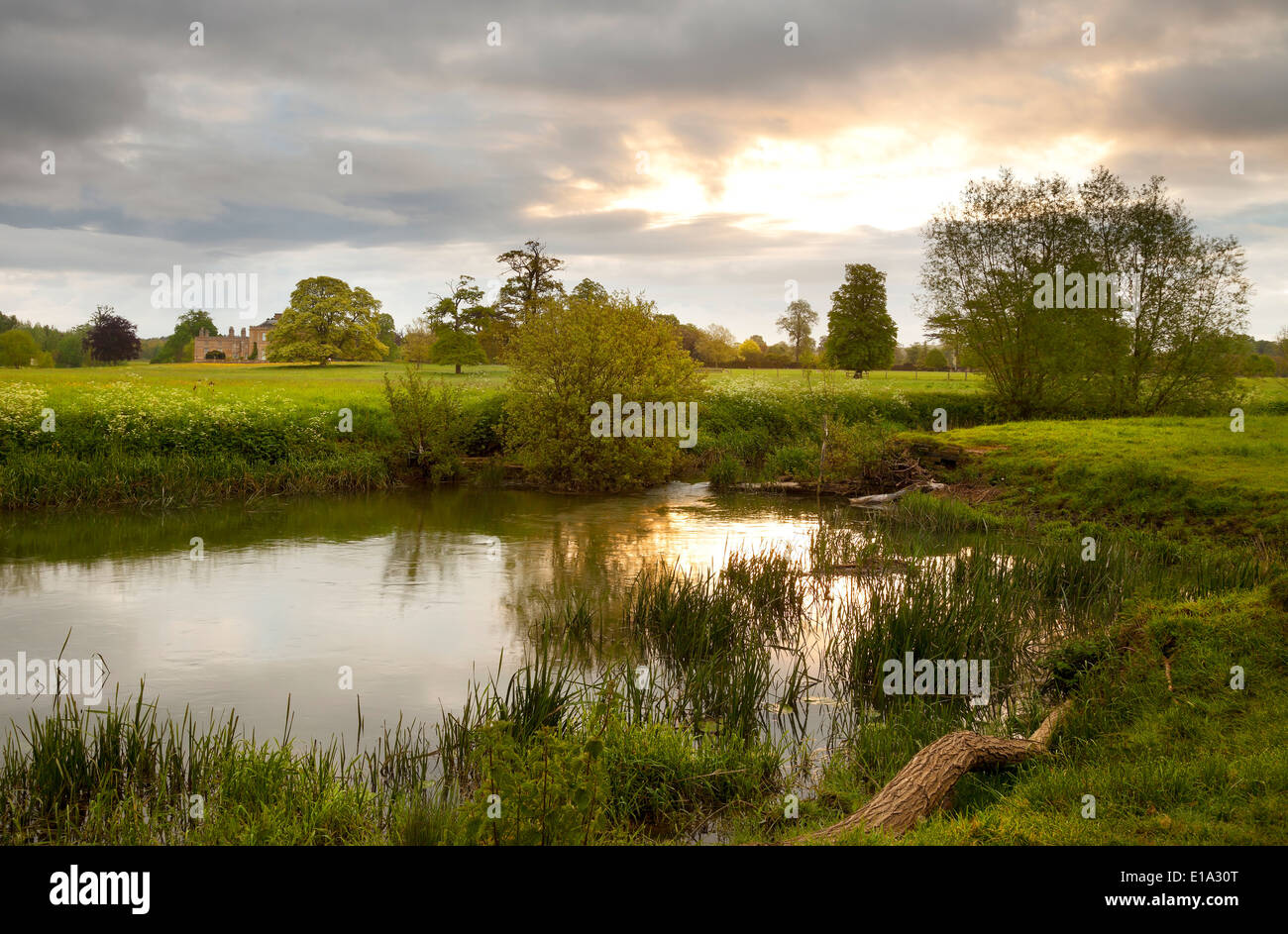 River Stour at Preston on Stour, Warwickshire, England. Stock Photo