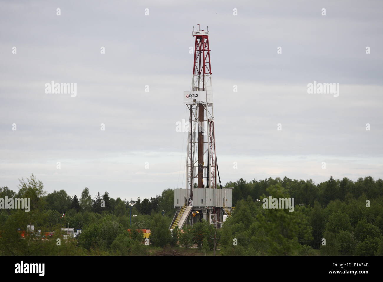 May 17, 2014 - Milowo, POLAND - Milowo, Poland 17th, May 2014 The PGNiG SA Company started new shale gas research in Milowo in northern Poland  (the Kartuzy concession). The drilling process will take 2 months and is planned to 3800-meters depth. (Credit Image: © Michal Fludra/NurPhoto/ZUMAPRESS.com) Stock Photo