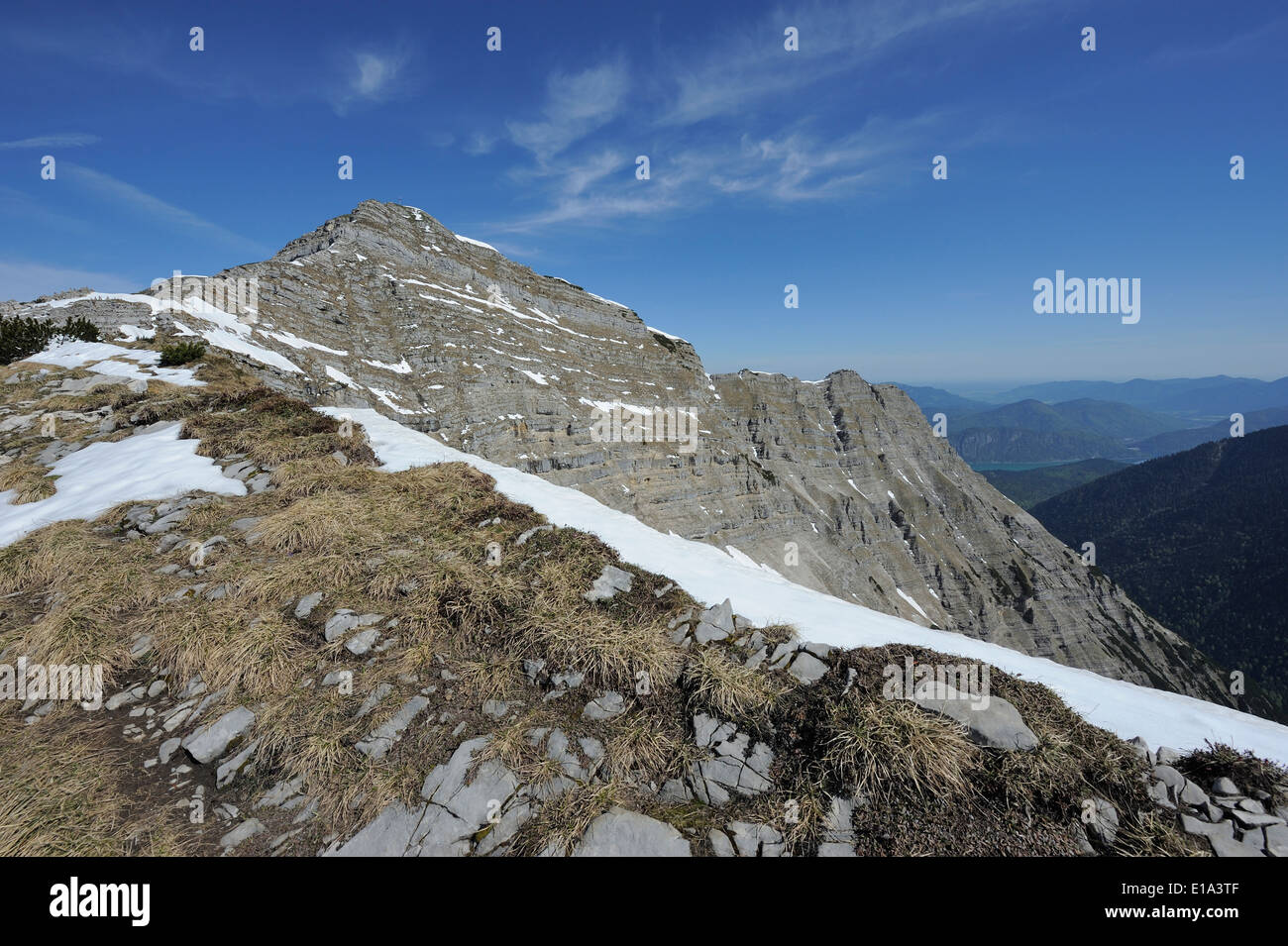 Schafreiter or Schafreuter with its steep wall in Karwendel mountain region Stock Photo