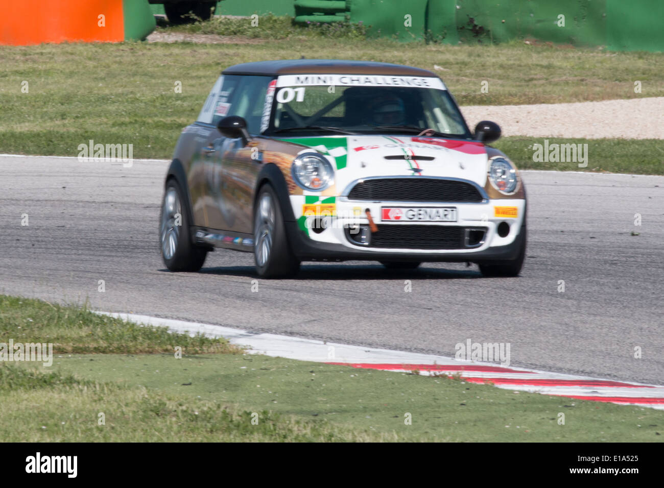 MISANO ADRIATICO, Rimini, ITALY - May 10: A Mini Cooper S Sv31 driven By Brena Alessandra (ITA), the Mini Challenge Stock Photo