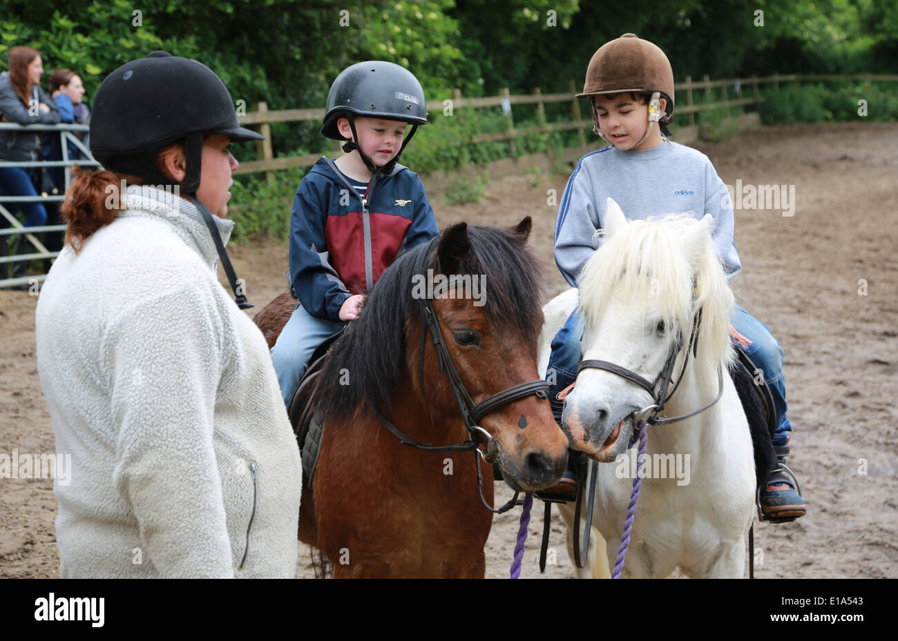 Horse Riding Lessons Stock Photo Alamy