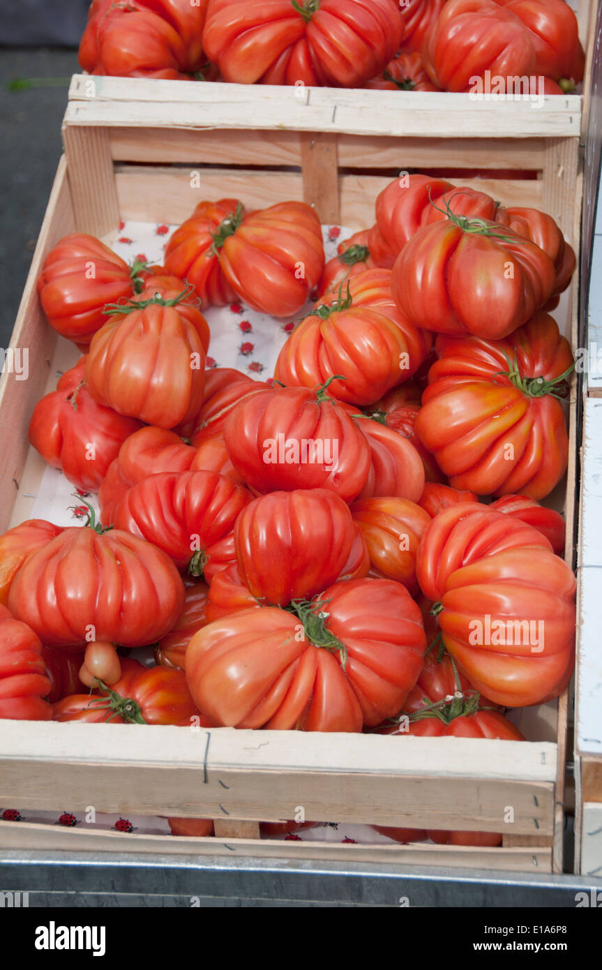 Large Tomatoes in French market, Provence, France Stock Photo Alamy