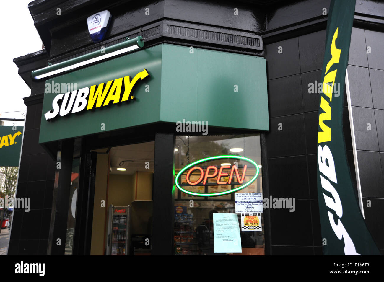 Subway sandwich bar chain retailer Brighton UK Stock Photo