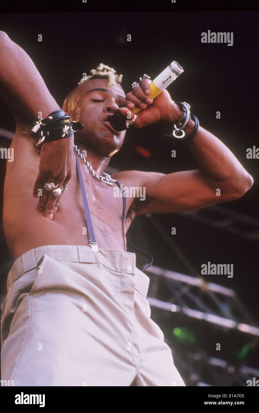 FISHBONE US rock group with Angelo Moore in 1991. Photo van Houten Stock Photo