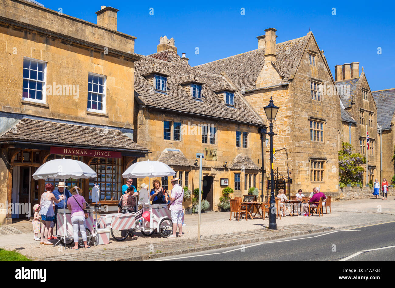 Cotswolds village of Broadway Village ice cream seller in Broadway