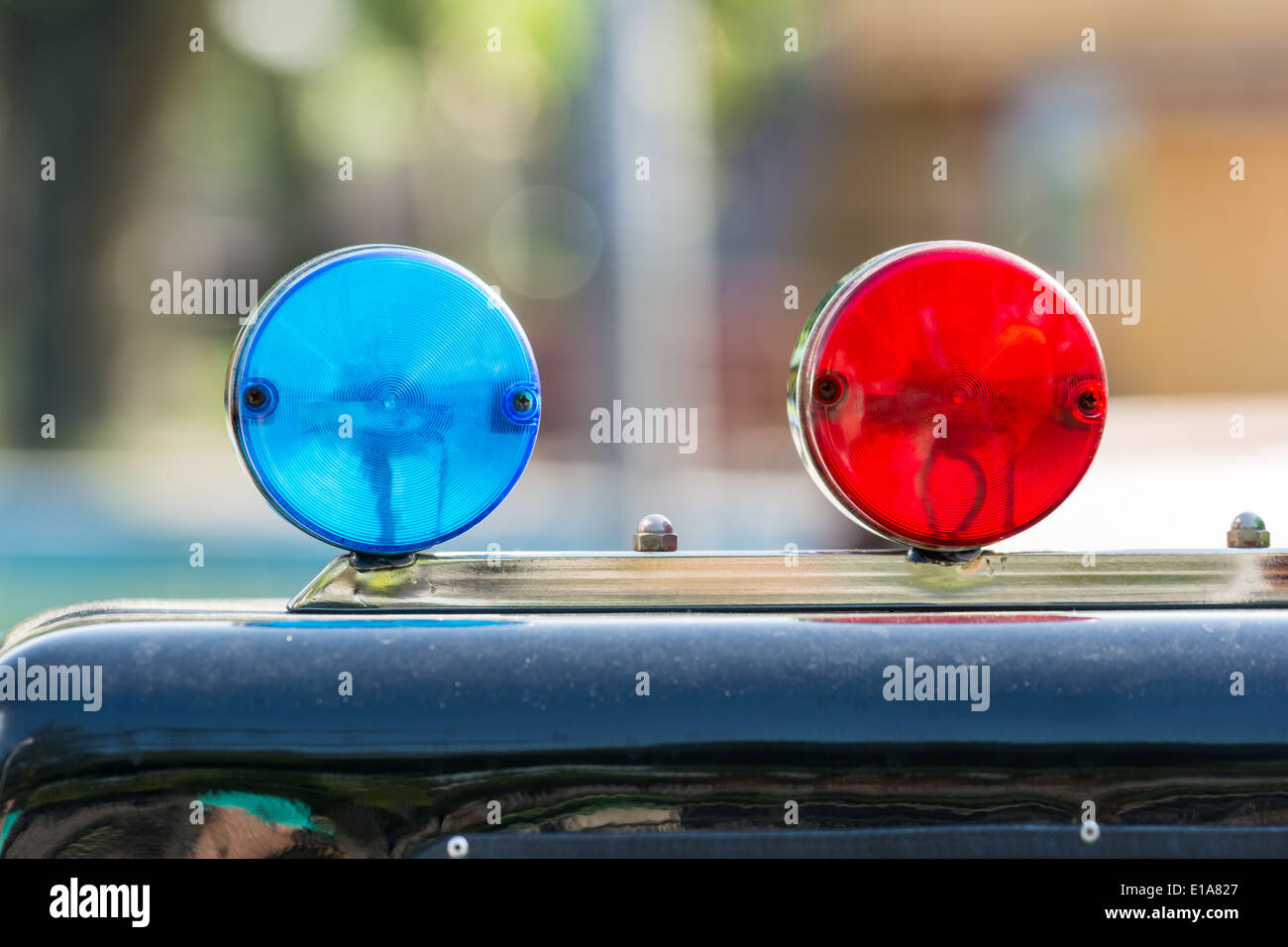 Blue car siren on top hi-res stock photography and images - Alamy