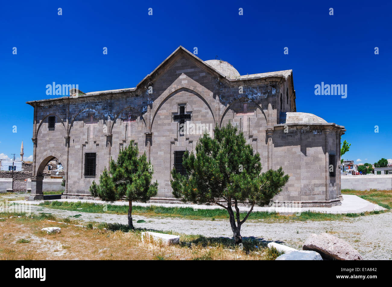 Derinkuyu, Cappadocia. Orthodox Church of Saint Theodoros Trion, built in 1858 in Central Anatolia, Turkey Stock Photo