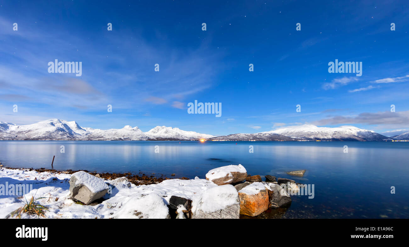 Panoramic view of northern Norway above the polar circle. Stock Photo