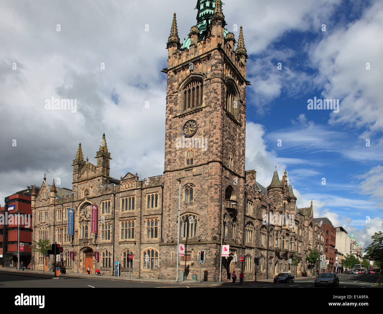 UK, Northern Ireland, Belfast, Assembly Buildings, Spires Mall, Stock Photo