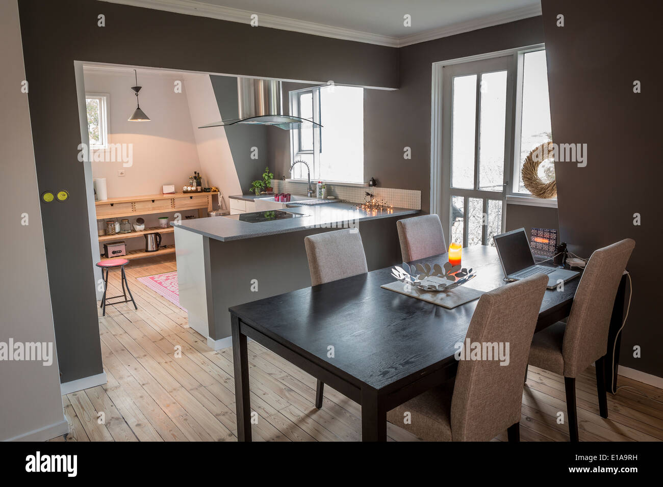 Image showcasing Modern apartment on the top floor of a house. Akureyri, Iceland Stock ...