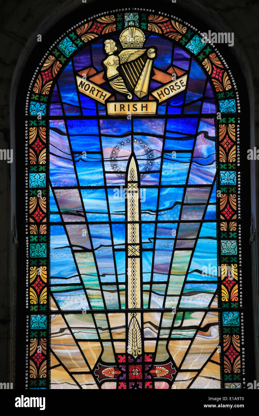 UK, Northern Ireland, Belfast, City Hall, interior, stained glass Stock