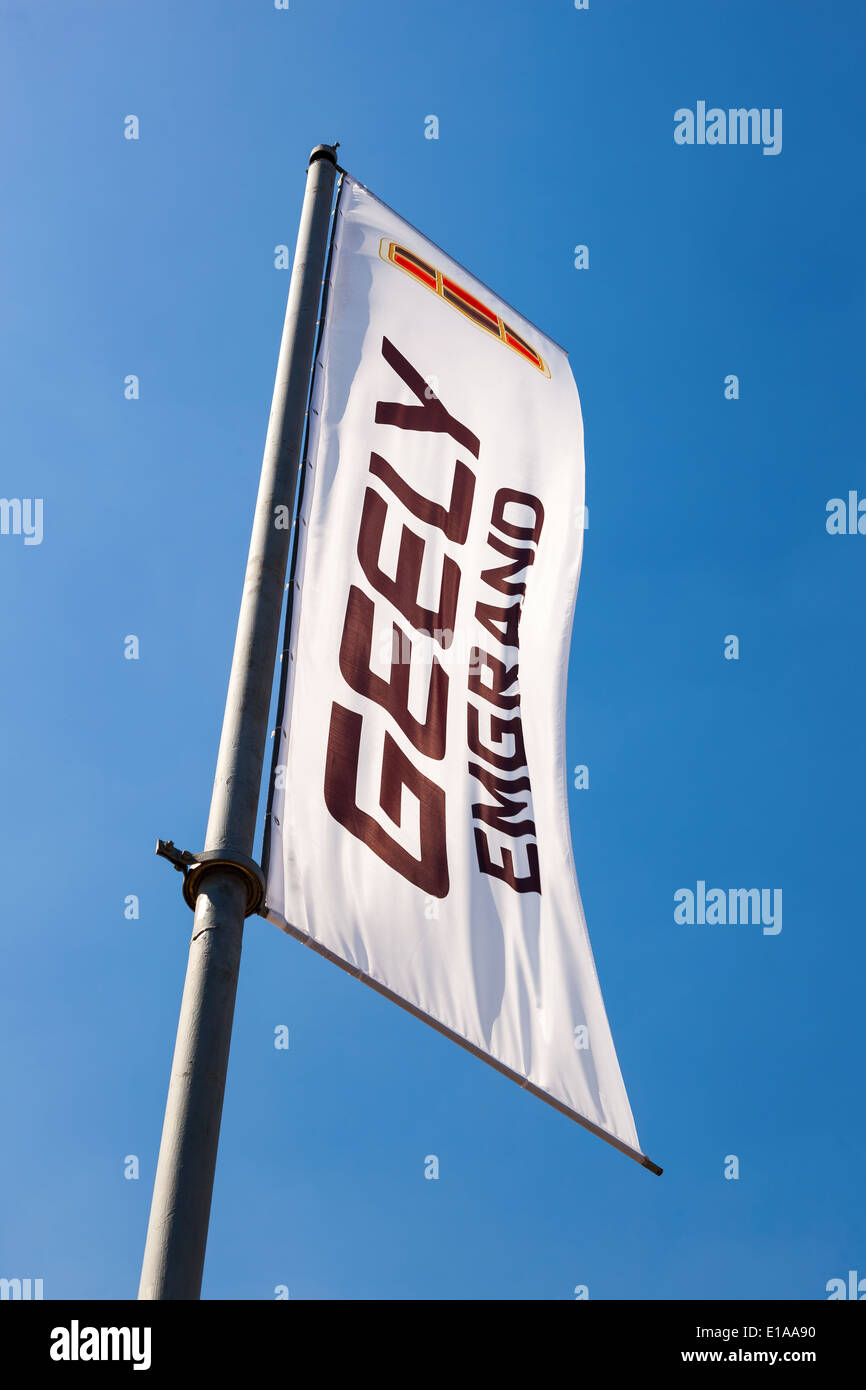 The flag of Geely over blue sky Stock Photo - Alamy