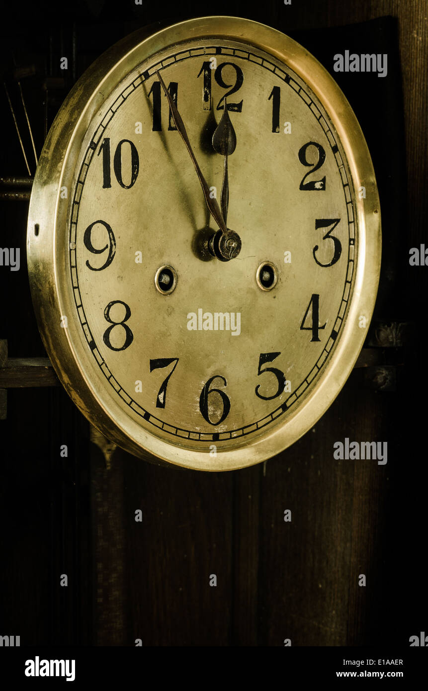 old antique golden dial clock Stock Photo Alamy