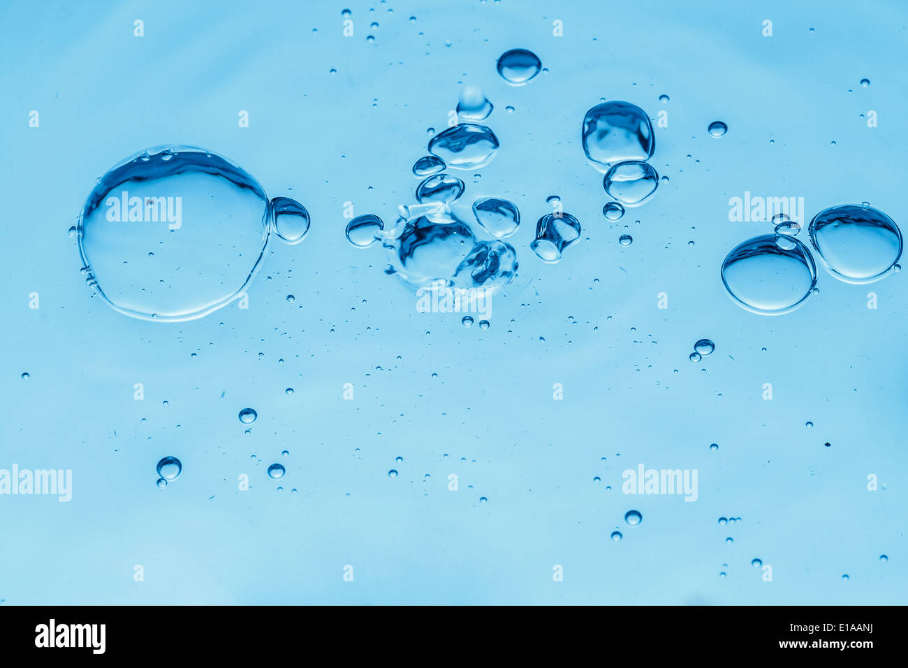 very nice abstract background of blue water drops from splash Stock Photo