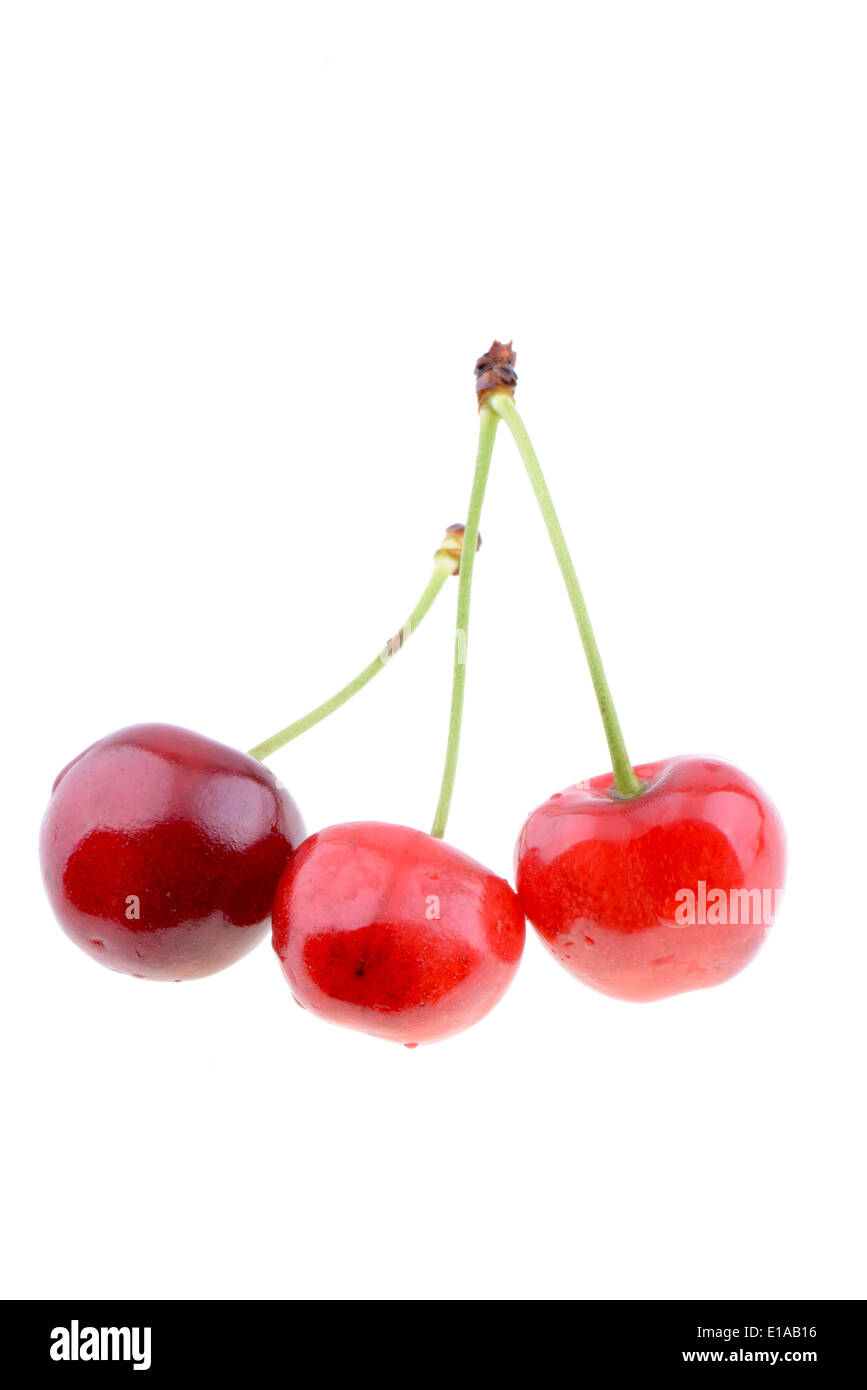 Sweet cherries isolated on a white background Stock Photo