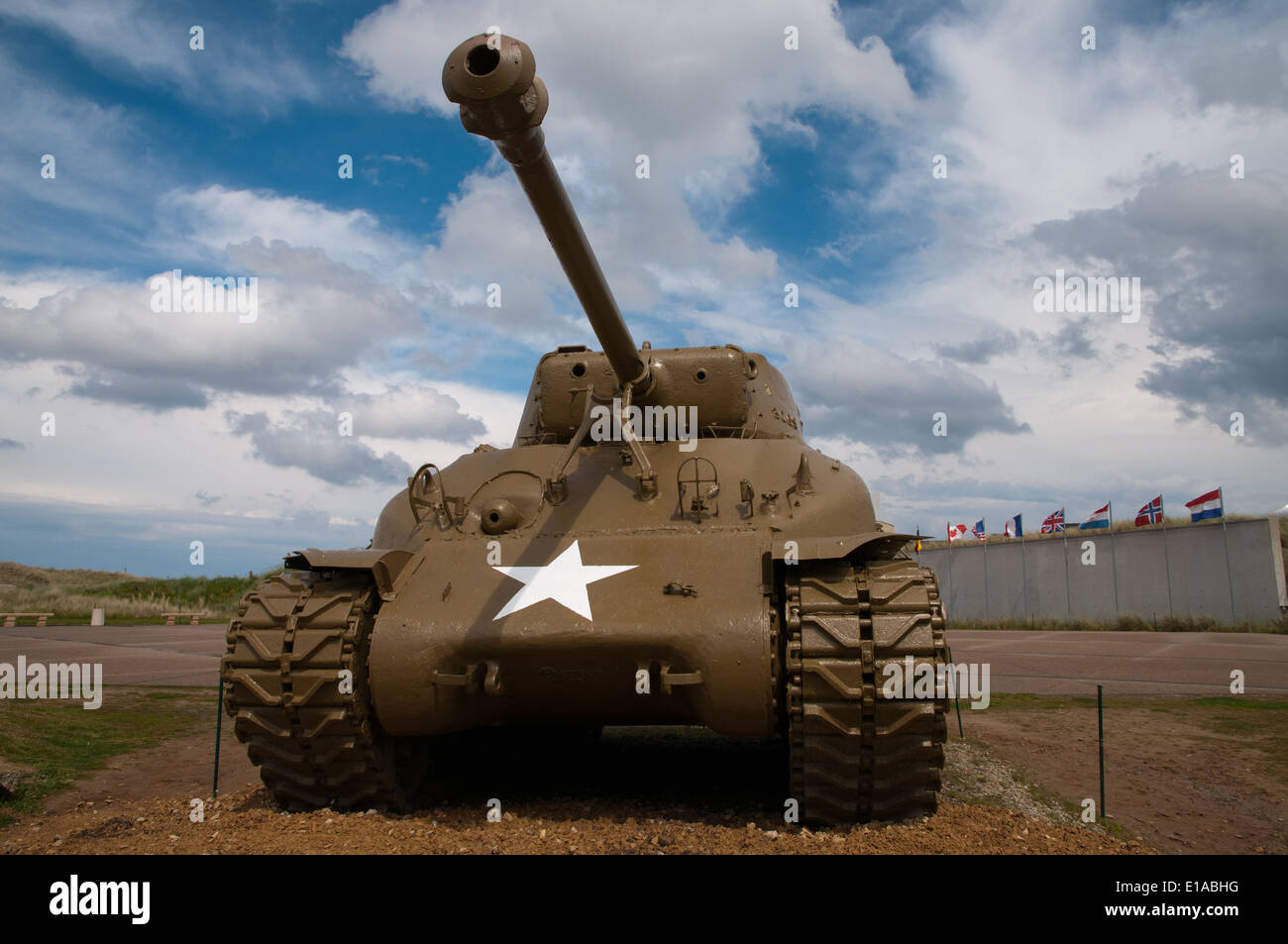 Sherman tank outside Utah Beach Museum, Normandy Stock Photo Alamy