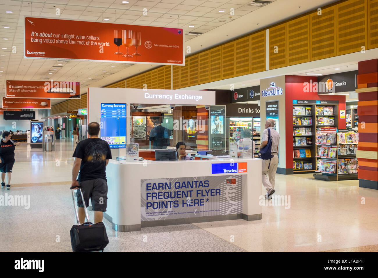 Sydney Australia,Kingsford-Smith Airport,SYD,terminal,interior inside,currency exchange,service,shopping shopper shoppers shop shops market markets ma Stock Photo