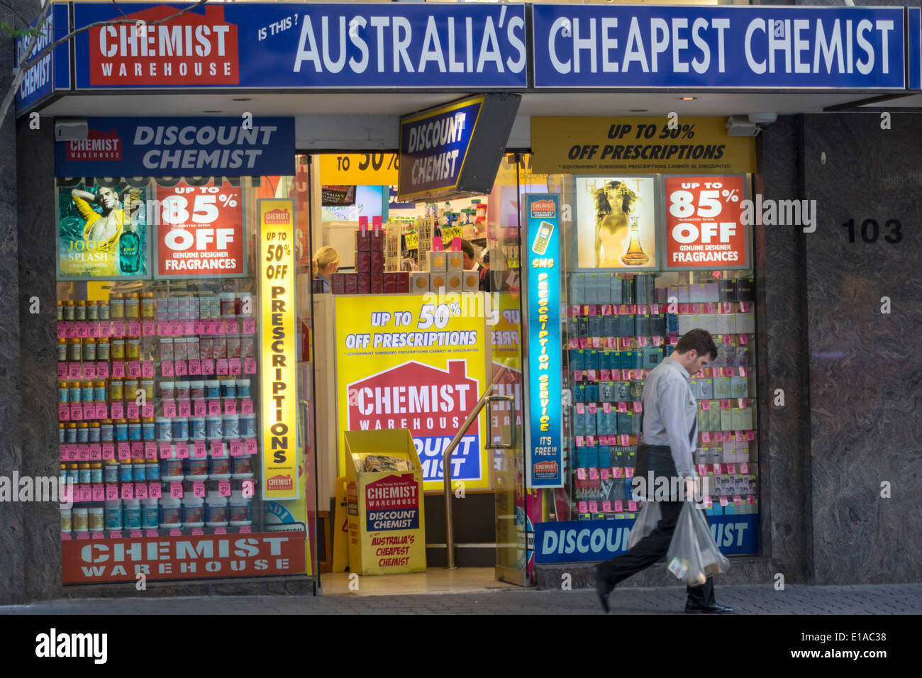 Brisbane Australia,Chemist Warehouse,pharmacy,discount,drugstore,front,entrance,AU140312093 Stock Photo