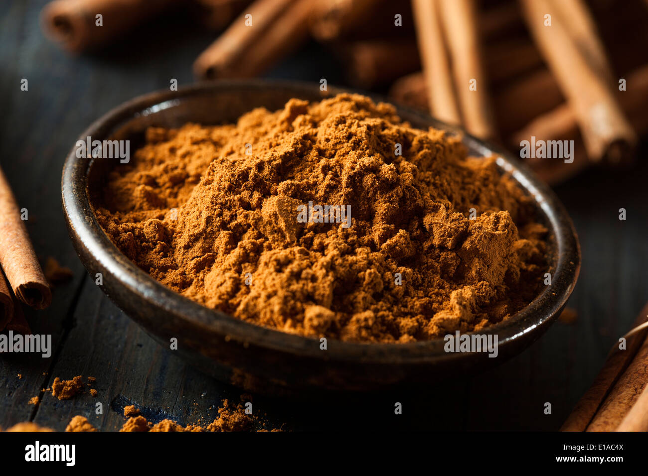 Organic Raw Brown Cinnamon on a Background Stock Photo Alamy