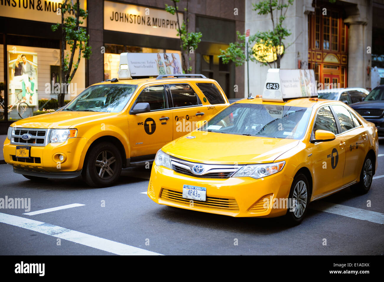 New York City Taxi Cabs Manhattan Stock Photo