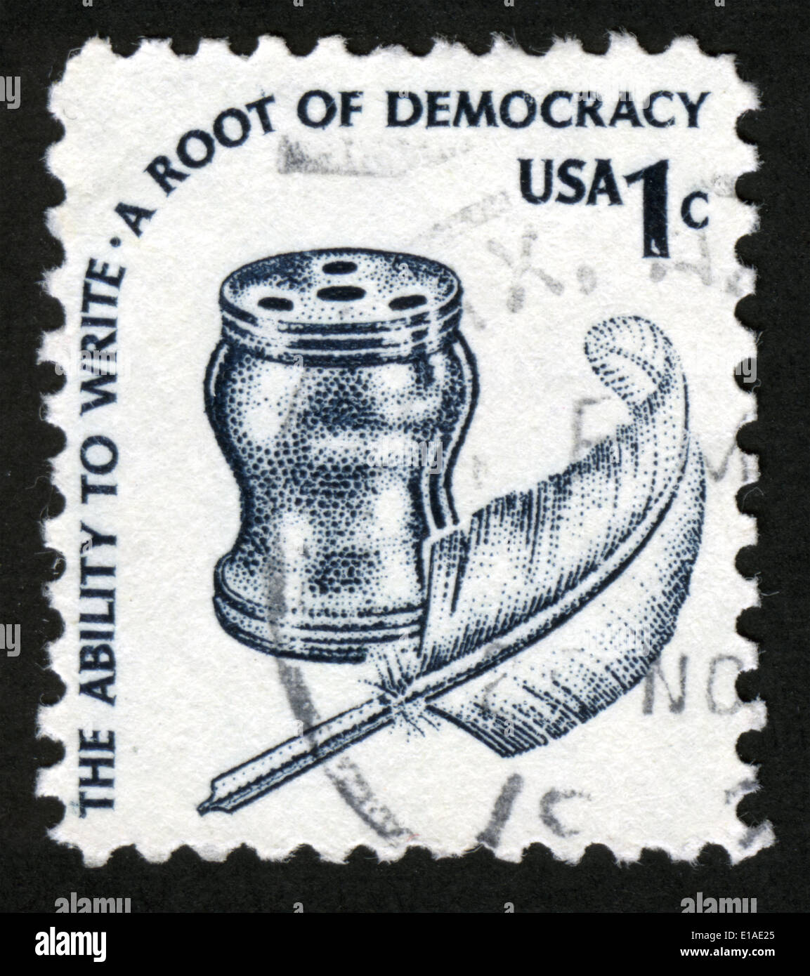 US,circa 1975, postage stamp,The Ability to write, a root of democracy