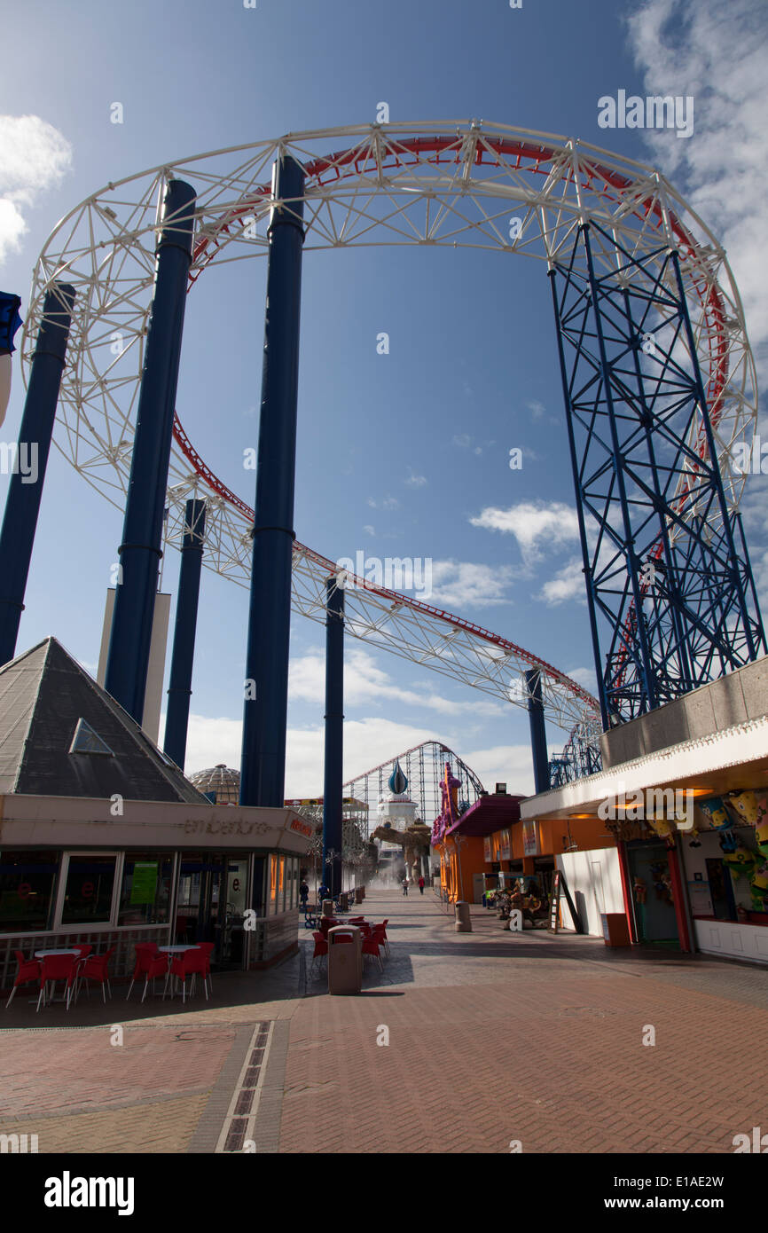 Part of the Big One roller coaster at Blackpool Pleasure Beach Stock Photo