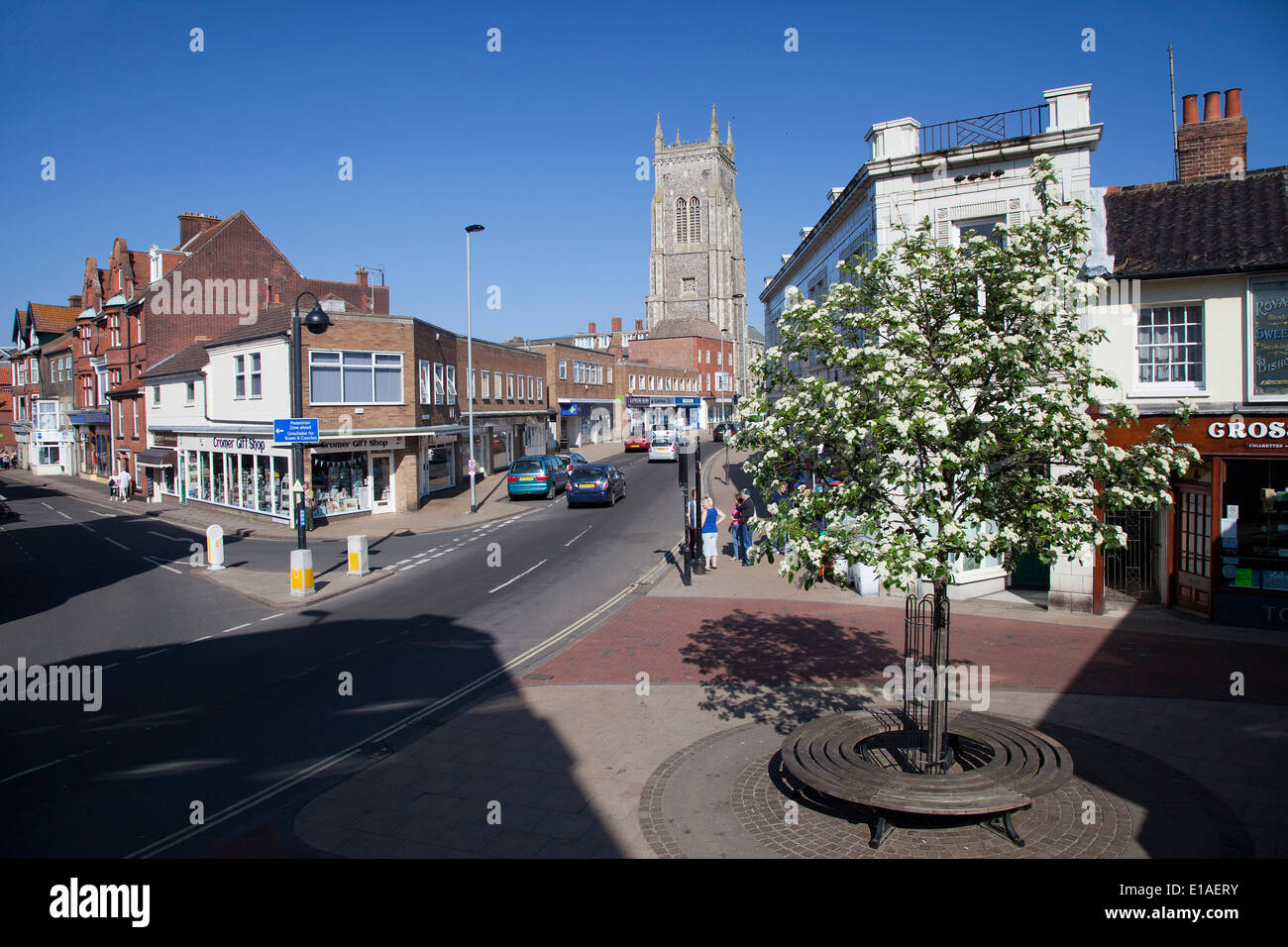 Cromer town centre, at the junction of Church Street and Garden Street