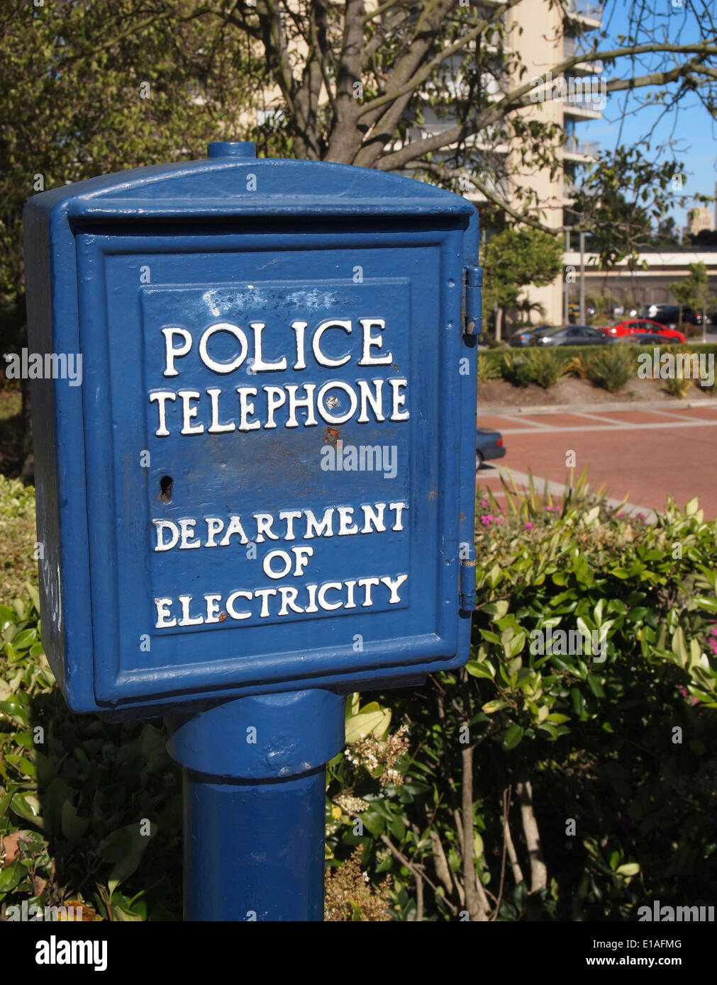 police telephone call box San Francisco Stock Photo