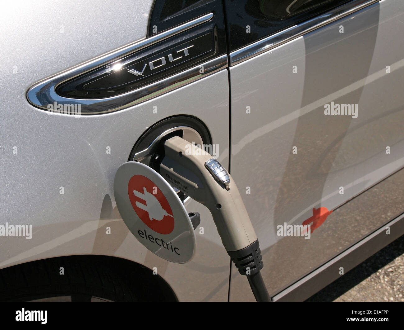 volt electric car charging San Francisco Stock Photo