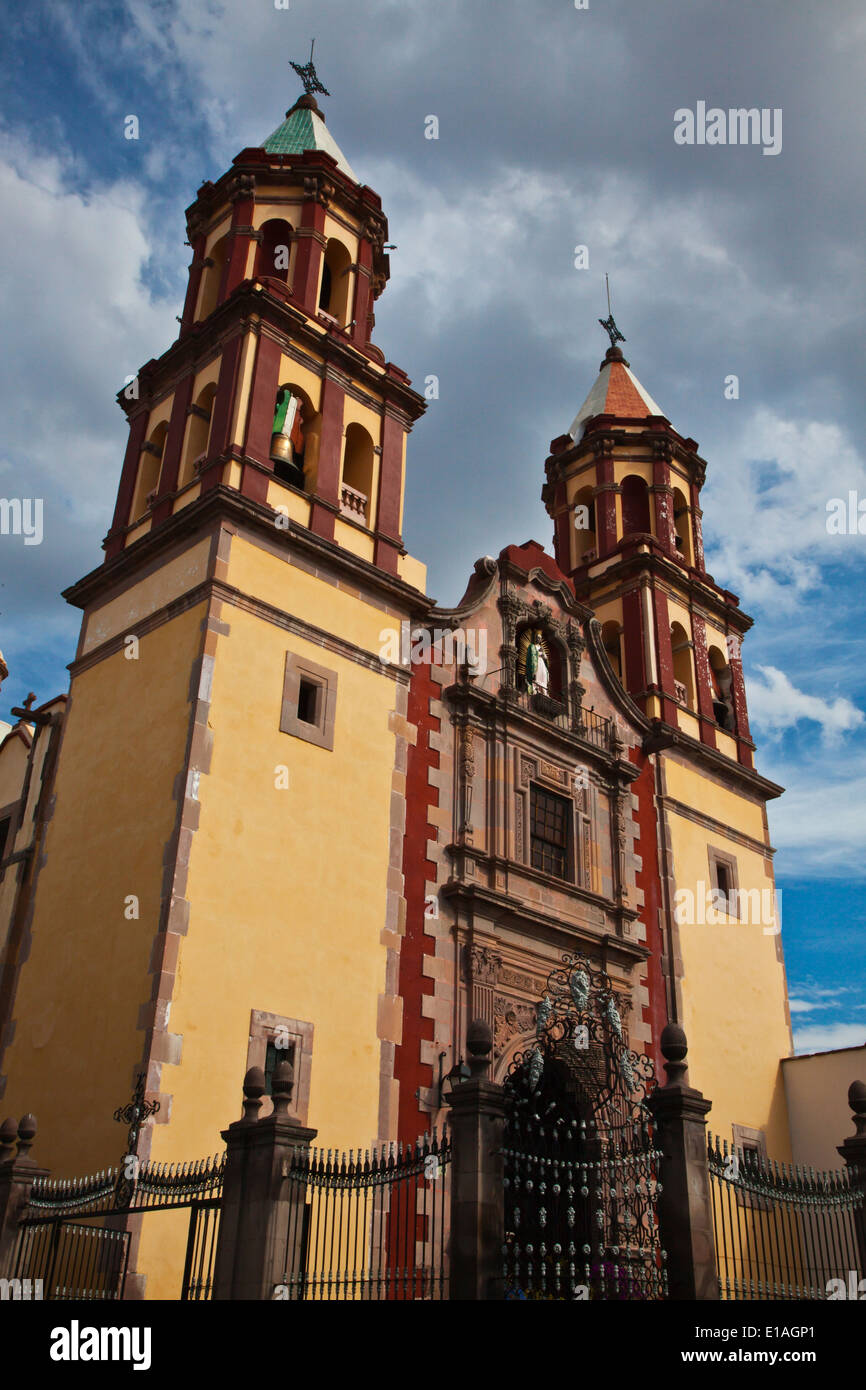 The historic CHURCH OF GUADALUPE in the center of the city of QUERETARO - MEXICO Stock Photo