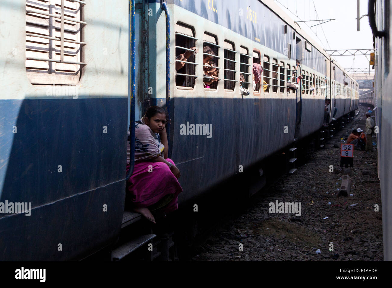 A passenger train in India Stock Photo Alamy