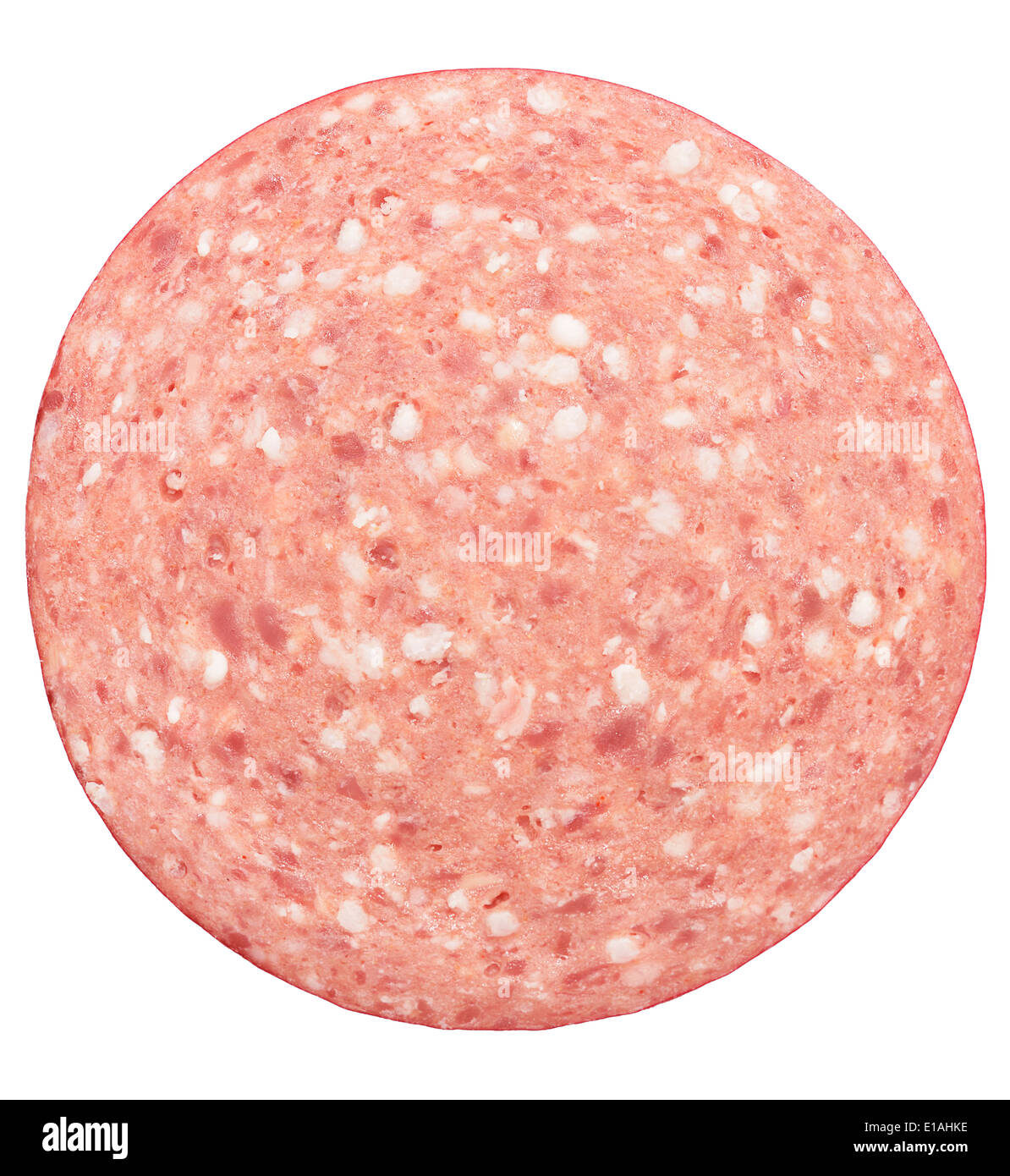 Bologna Slice Isolated On White Background Stock Photo Alamy