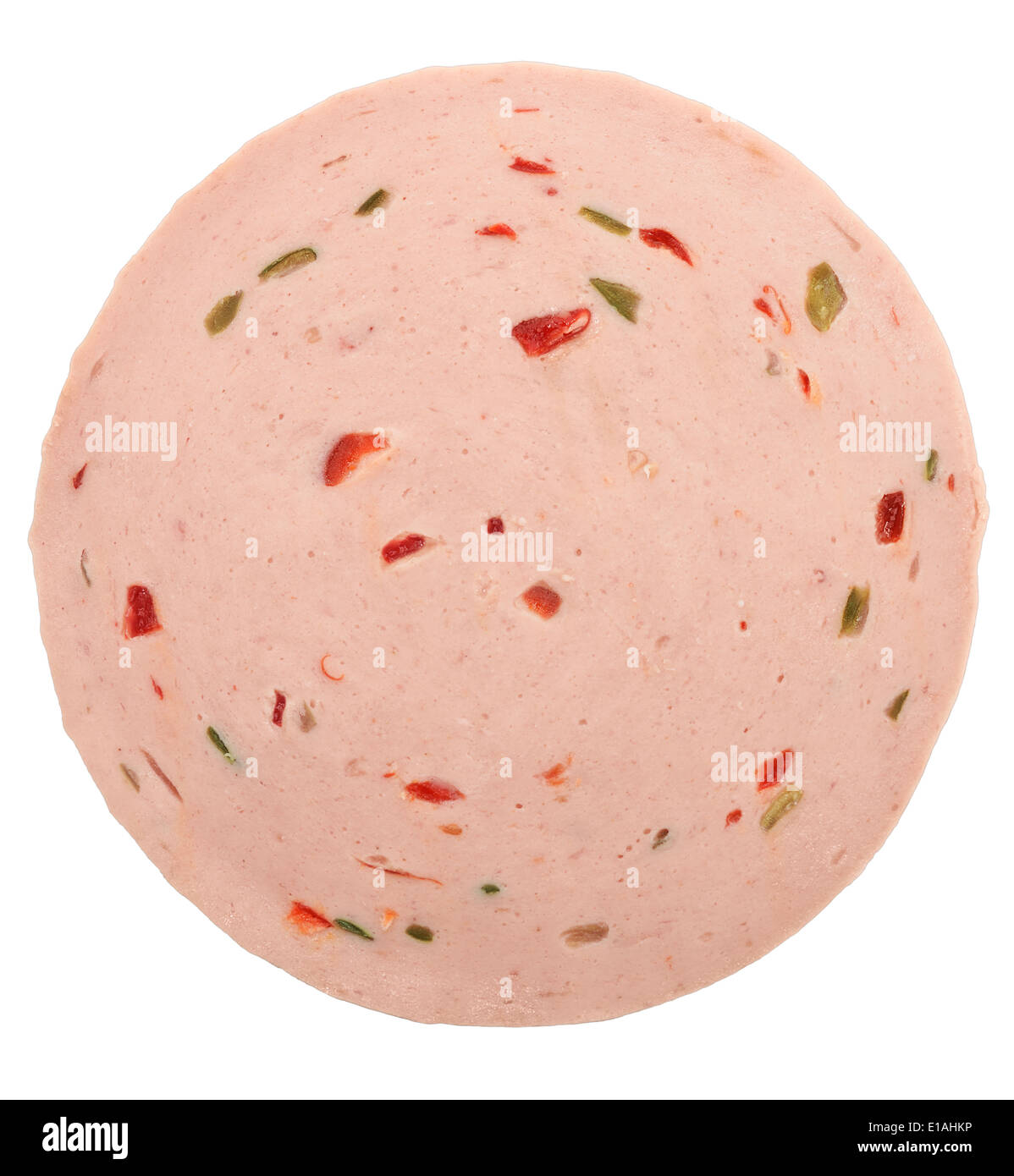 Bologna Slice Isolated On White Background Stock Photo Alamy