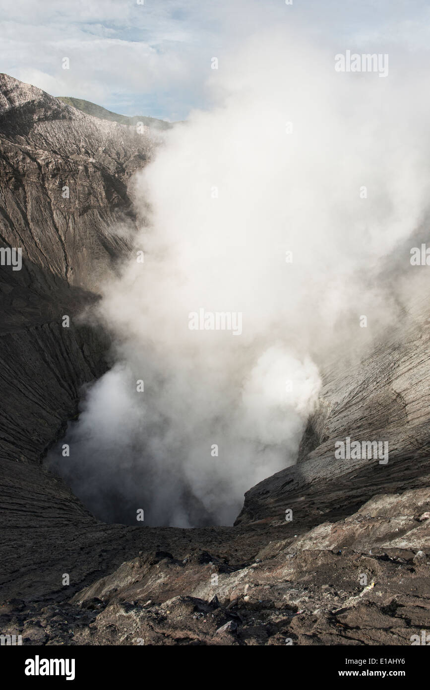 The smoking crater of Mount Bromo, East Java, Indonesia Stock Photo - Alamy