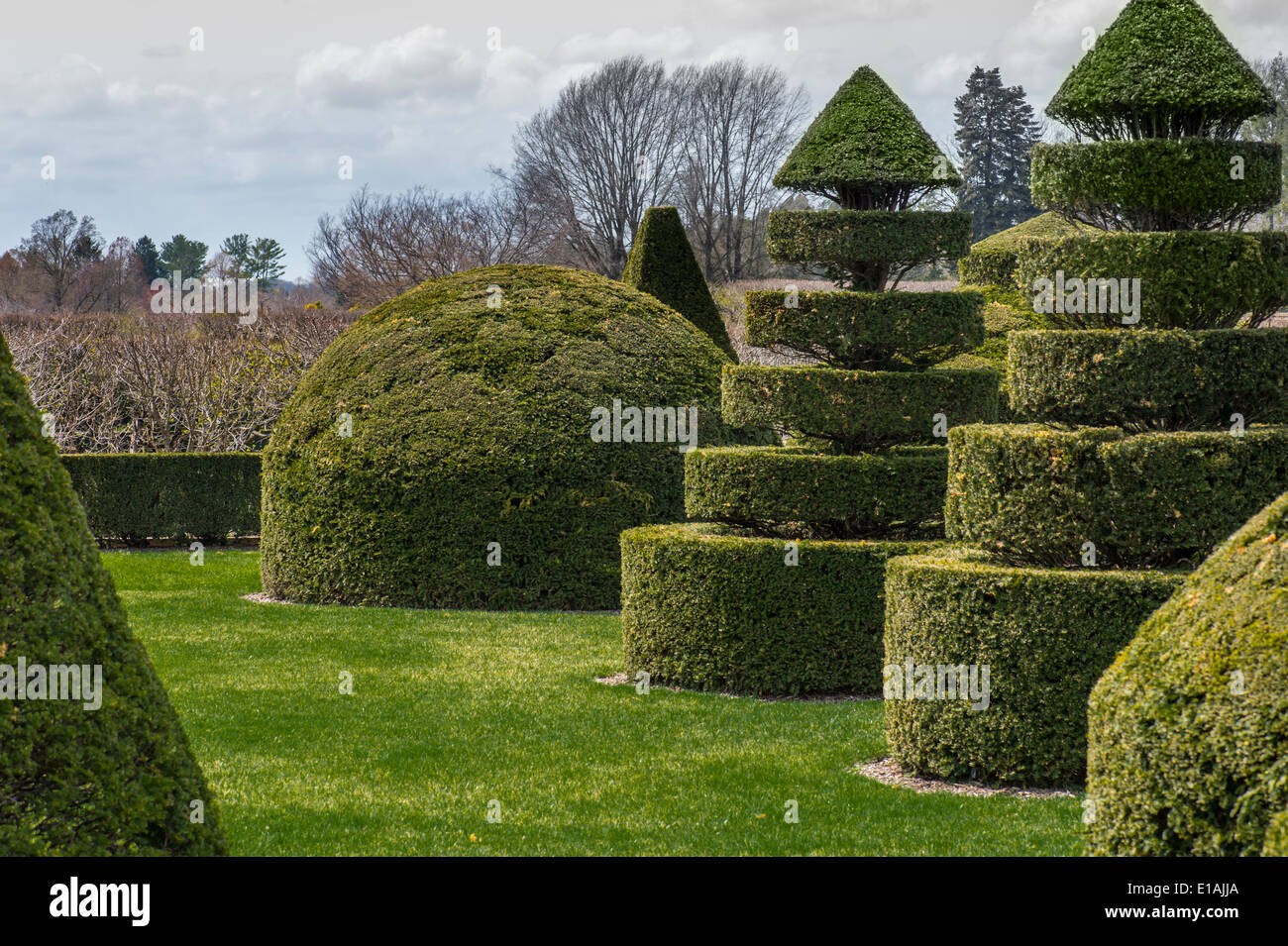 Topiary Garden At Longwood Gardens. Kennett Square, Pennsylvania, USA Stock Photo