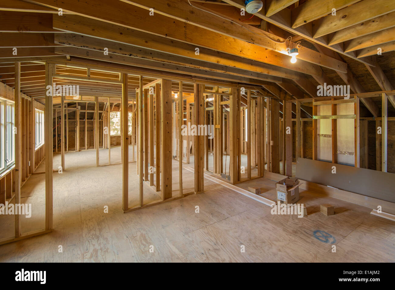 New Construction, Home Interior Stock Photo