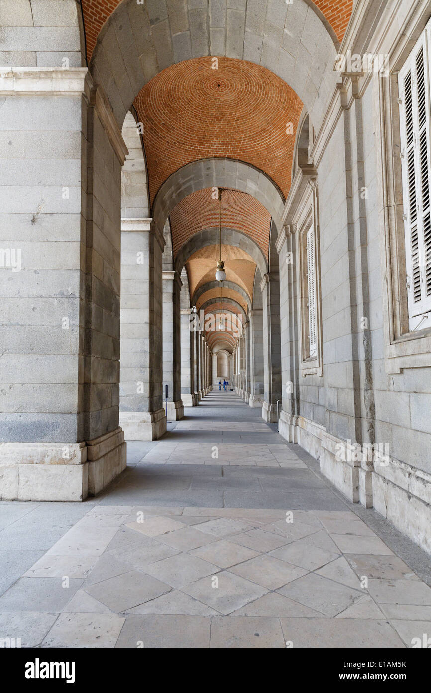 Colonnade in the Royal Palace,Madrid, Spain Stock Photo