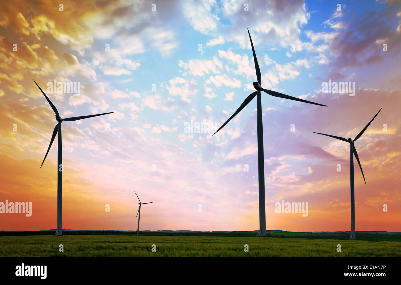 wind turbines Stock Photo