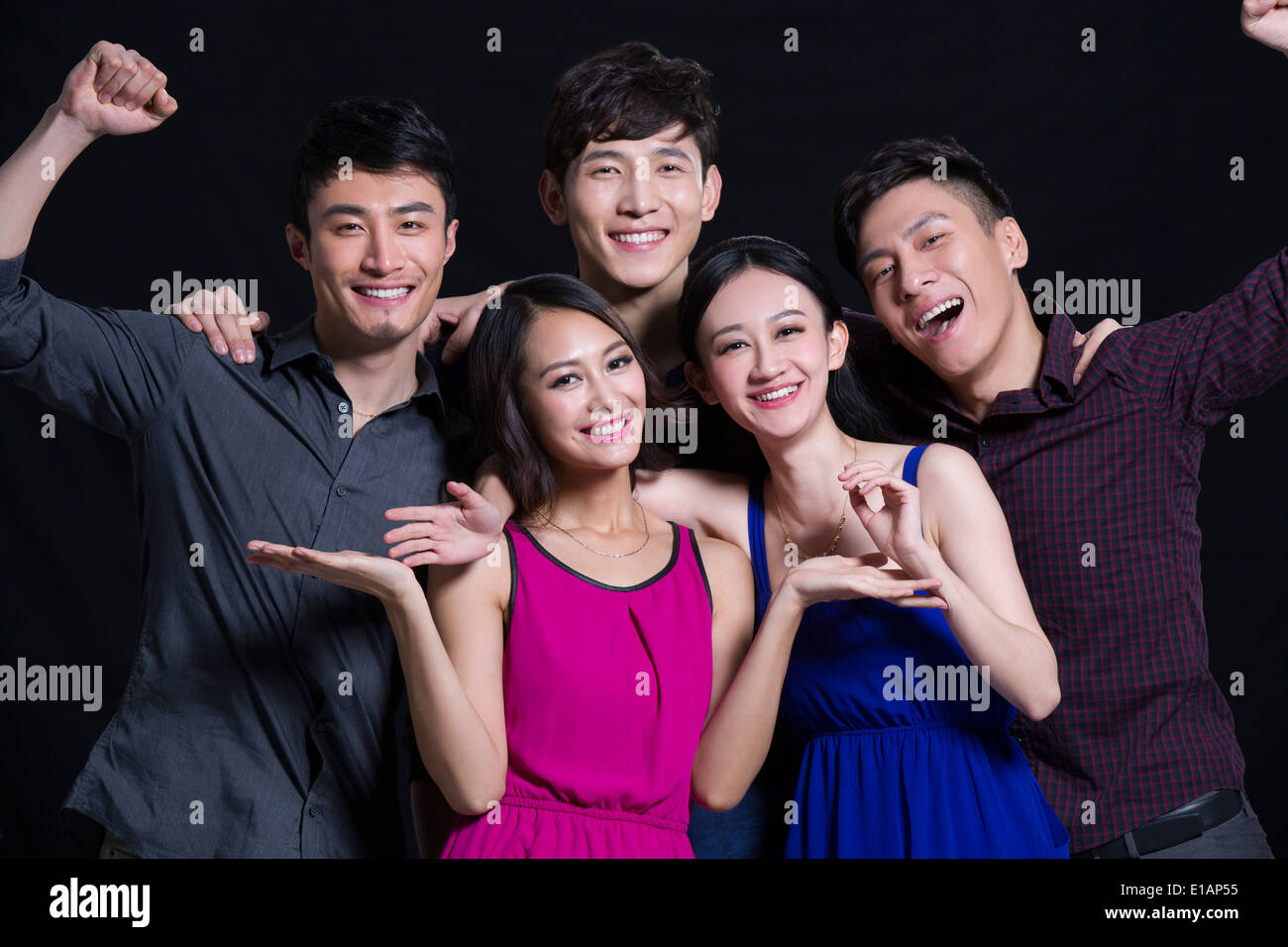 Five young men posing hi-res stock photography and images - Alamy