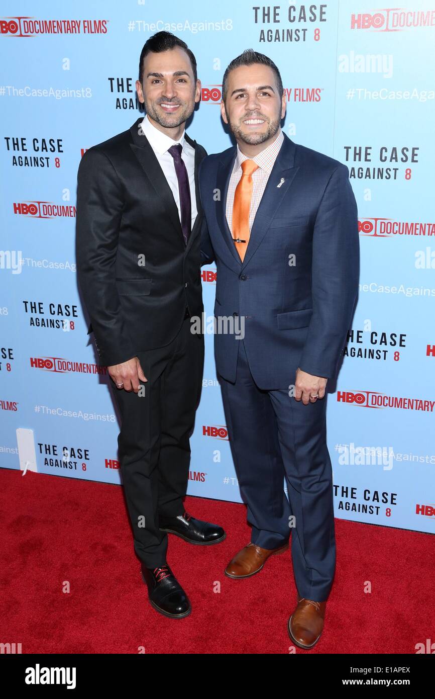 New York, NY, USA. 28th May, 2014. Paul Katami, Jeff Zarrillo at arrivals for THE CASE AGAINST 8 Premiere, One Time Warner Center, New York, NY May 28, 2014. Credit:  Andres Otero/Everett Collection/Alamy Live News Stock Photo