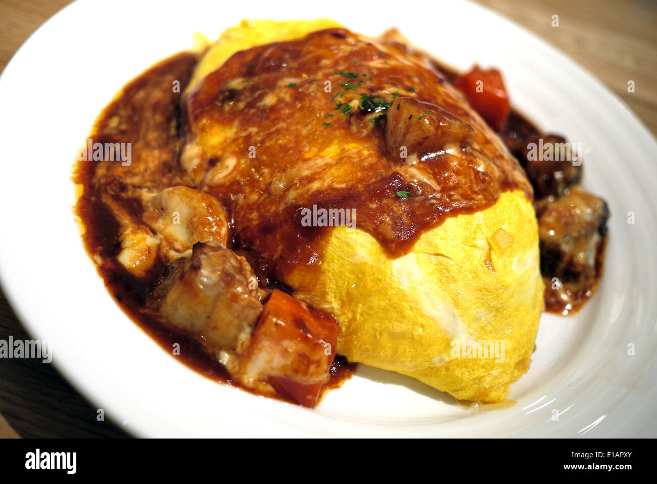Japanese Curry Omelette Rice with stew beef Stock Photo 69693651 Alamy