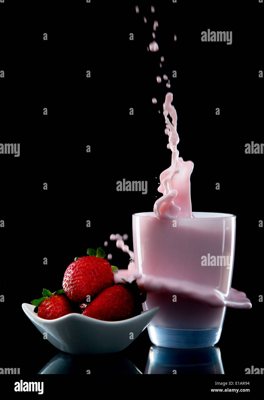 Strawberry Milk Stock Photo